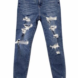 American Eagle Outfitters Ripped Blue Skinny Jeans